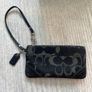 COACH Black Monogram Wristlet